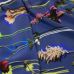 ф5987 Dolce & Gabbana. Мечтательные одуванчики и астильба на голубом крепдешине (100% шелк). Италия.