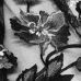 ф4664 Серебряные плетистые розы на черной сетке (100% п/эстер). Италия.