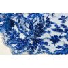Соцветия из сапфирового бисера на синей сетке