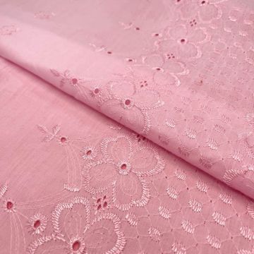 Св-розовое шитье с маргиритками и высоким бордюром (65%хлопок 35%п/эстер). Тайланд