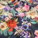 ф5910 Dolce&Gabbana. Разноцветные пионы и гиацинты на крепдешине цв. морской волны (100%шелк).