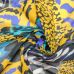 ф5898 Ungaro. Сине-желтые тигрово-леопардовые миражи. Жоржет. (100% шелк). Италия.