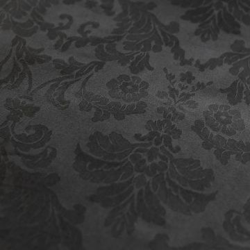 ф5664 Черный жаккард с цветами и вьюнами (98%хлопок 2%эластан)