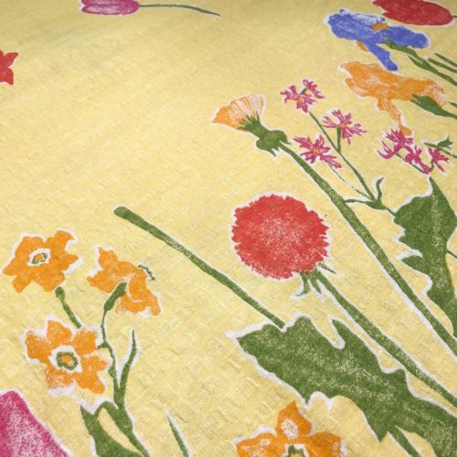 ф6137 Жатая солнечная ткань с цветами (100% хлопок). Италия.