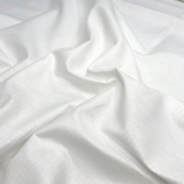 Белая плательно-рубашечная ткань в полоску (80% хлопок 20%п/амид). Италия.