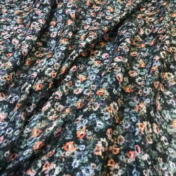 Плательная ткань в мелкий цветочек. Марлевка (100% вискоза). Италия