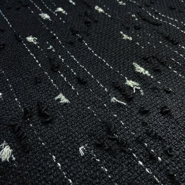Chanel. Черная рогожка с белыми изысками (55%шерсть 30%вискоза 15% п/э). Италия.